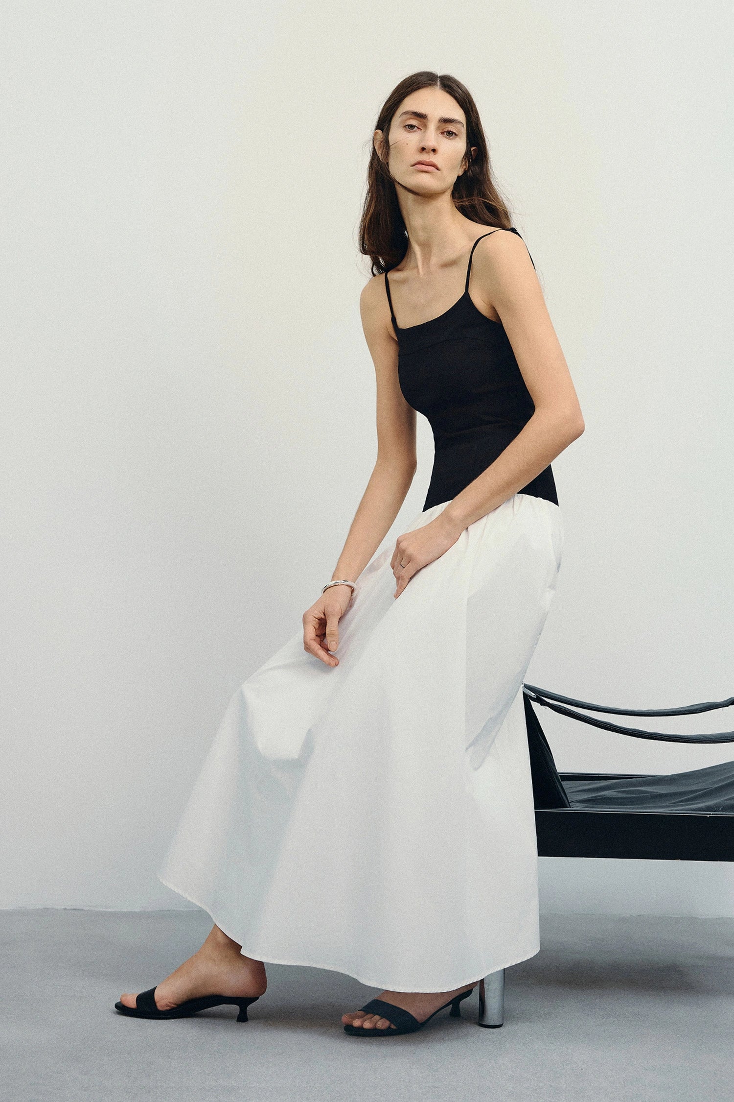 cami dresses midi Ines Color Block Dress Scala Dress 60393 Revenant Bride Size Conversion Size Length Slip color:Ivory