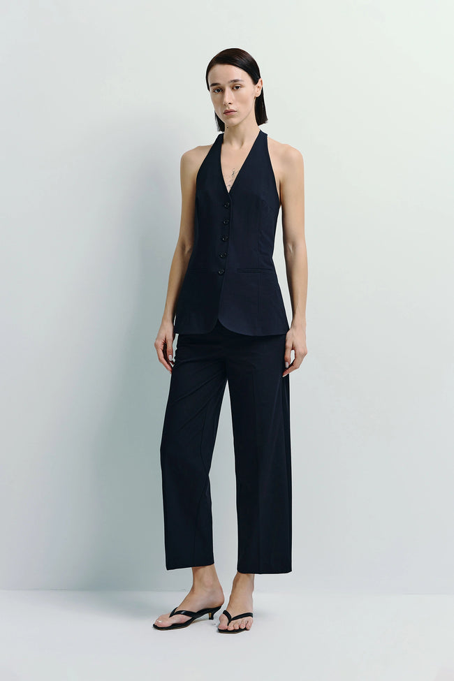 Donette Cropped Wide Leg Pant black outfit, modern tailoring and relaxed look