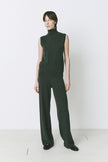 Denis Wide Leg Sweater Pant in wool-cashmere, featuring a sleeveless turtleneck and relaxed fit.