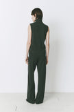 Denis Wide Leg Sweater Pant in wool-cashmere, featuring a sleeveless turtleneck and relaxed fit.