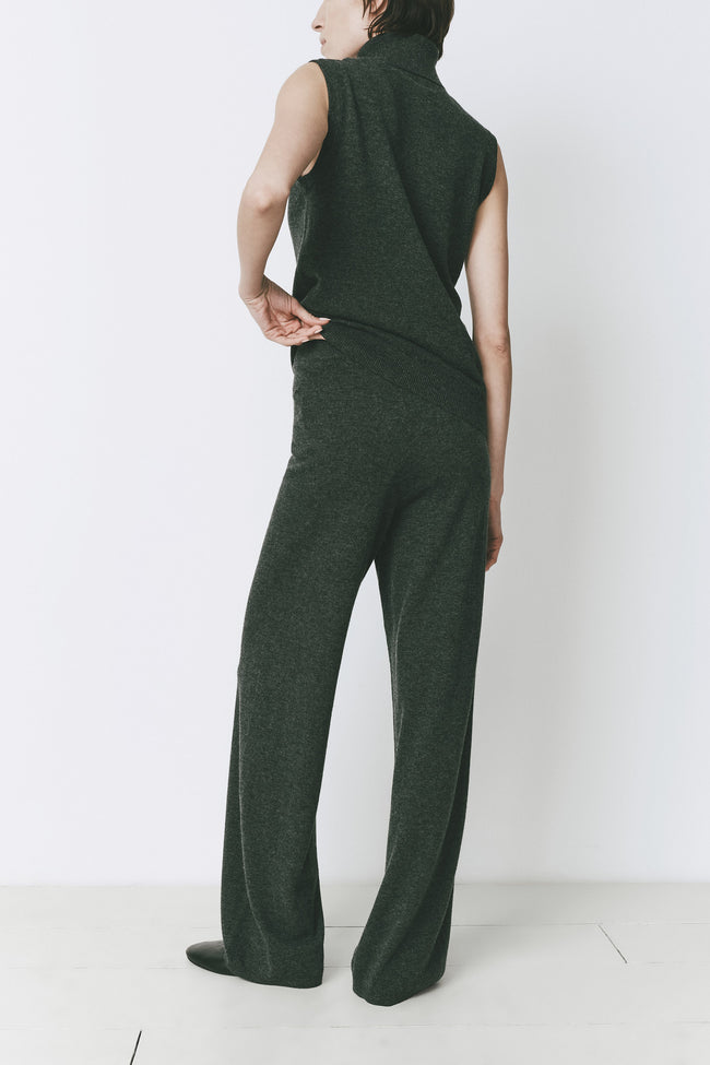 Topaz wide-leg wool-cashmere sweater pant set