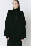 Rue Sophie Jardin black wool cashmere blend jacket with detachable scarf detail