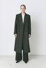Léonard Herringbone Coat in cinder wool, double-breasted fit, oversized lapel