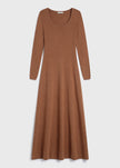 RUE SOPHIE Tobacco Mignet Midi Sweater Dress in wool-cashmere blend, midi length, elegant style