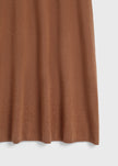 Tobacco Mignet Midi Sweater Dress wool-cashmere blend fabric detail. Elegant midi length dress in a warm brown.