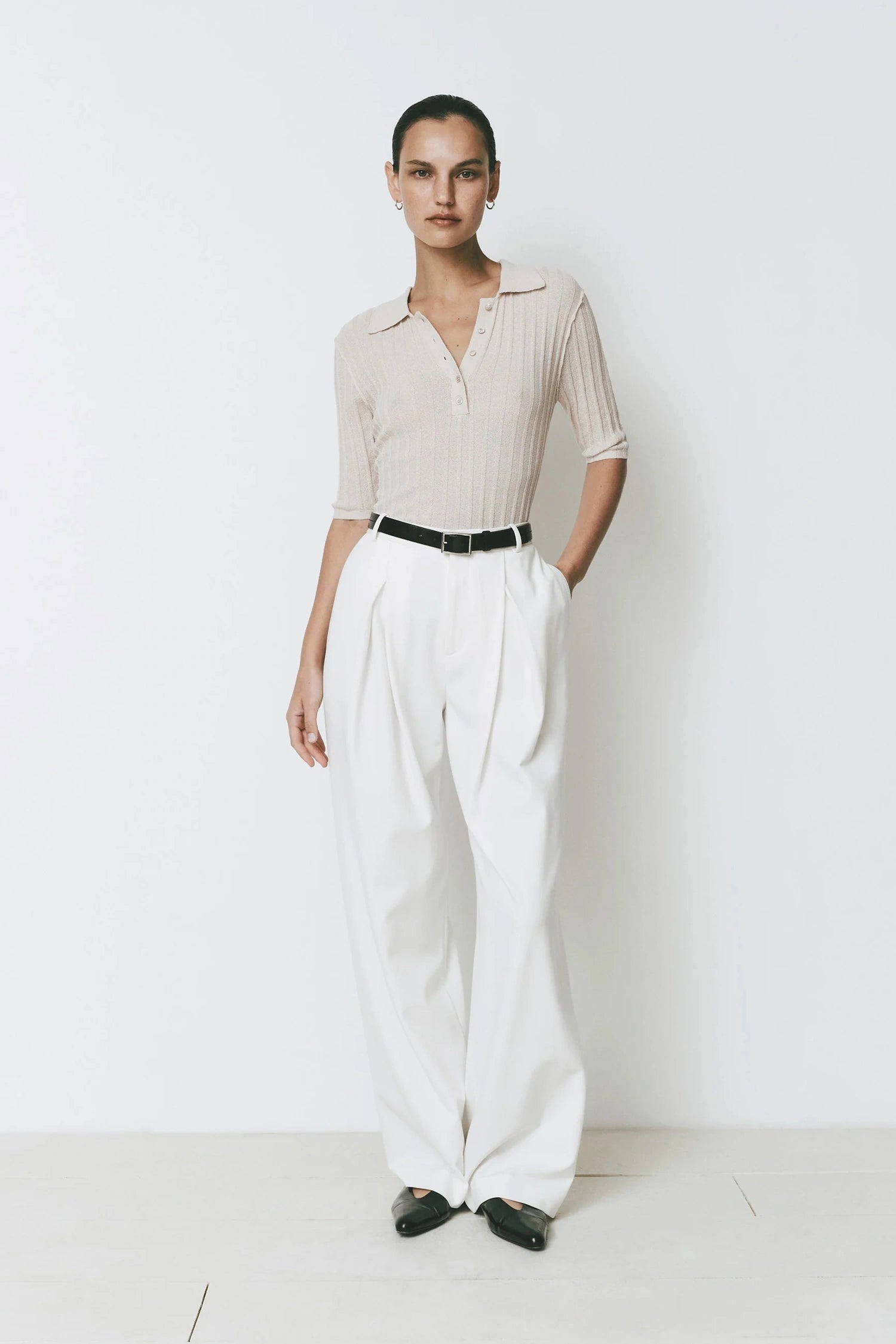 deres デレス Sophia drape pants Black 1 Drapé Pleated Pant | Rue Sophie