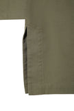 Provenance Oversized Jacket detail, olive green fabric texture and unlined construction.