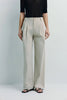 Vélo Crinkled Cotton Wide Leg Pant in light beige, pleated front with a relaxed, modern drape.