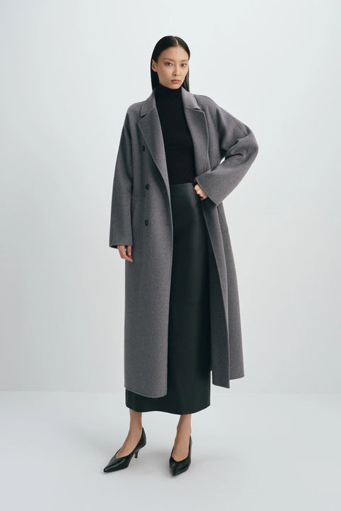 Martine Belted Coat Grey