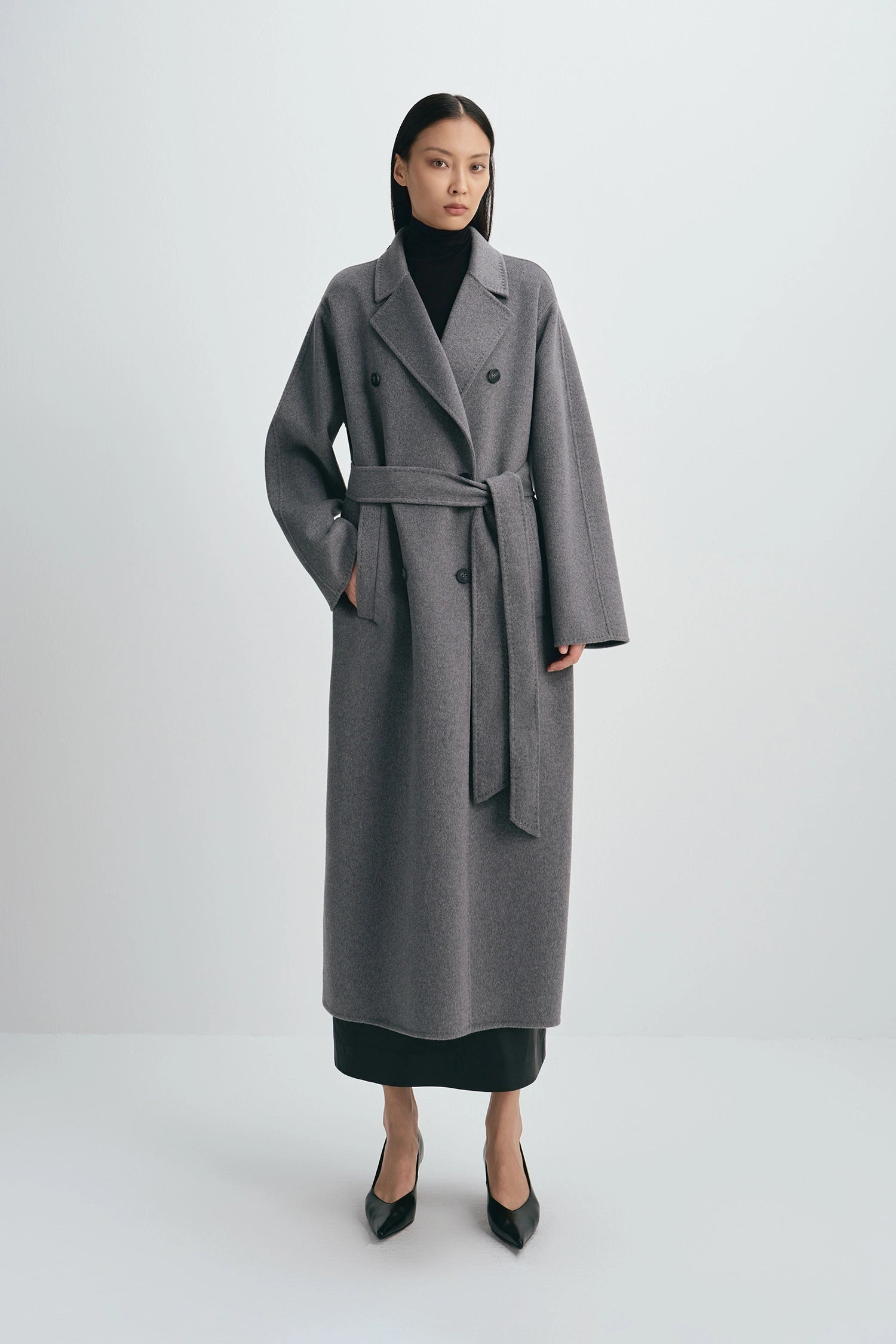 Martine Wool & Cashmere Blend Coat in Grey | Rue Sophie Martine Wool & Cashmere Blend Coat in Grey | Rue Sophie