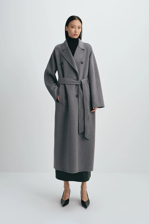 Martine Belted Coat Grey