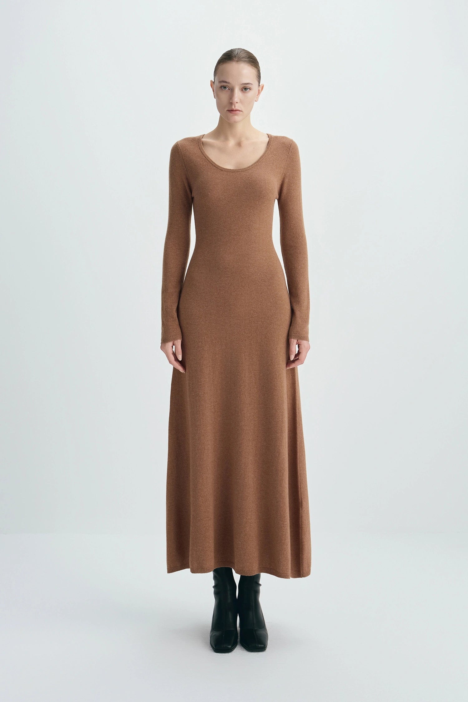 Mignet Midi Sweater Dress Tobacco