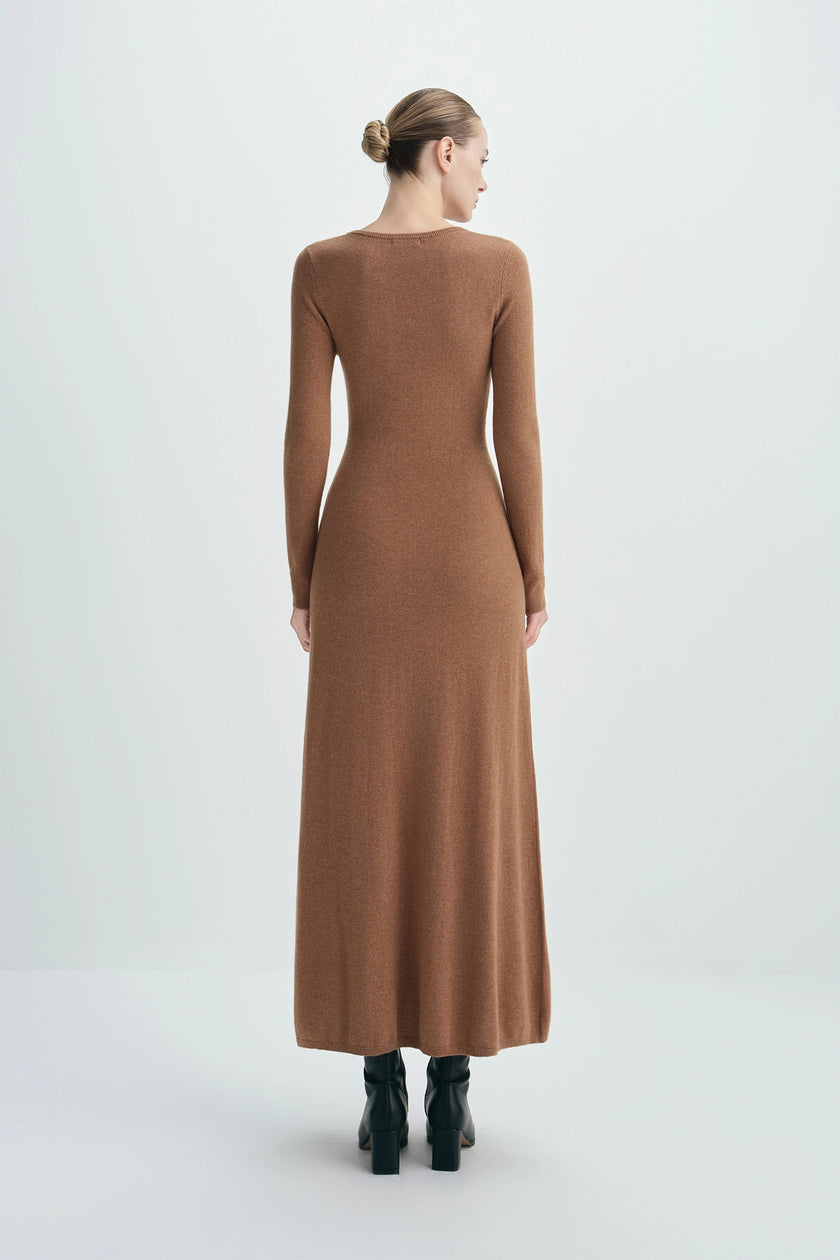Mignet Midi Sweater Dress Tobacco