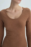 Mignet Midi Sweater Dress Tobacco