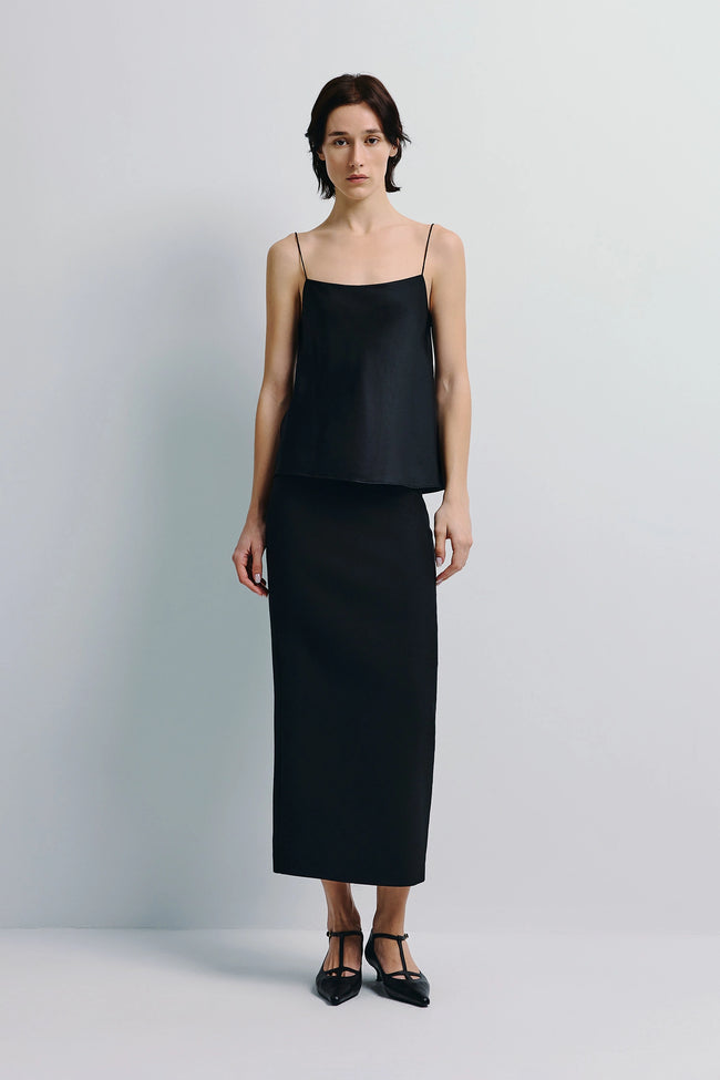 Roux Midi Pencil Skirt Black