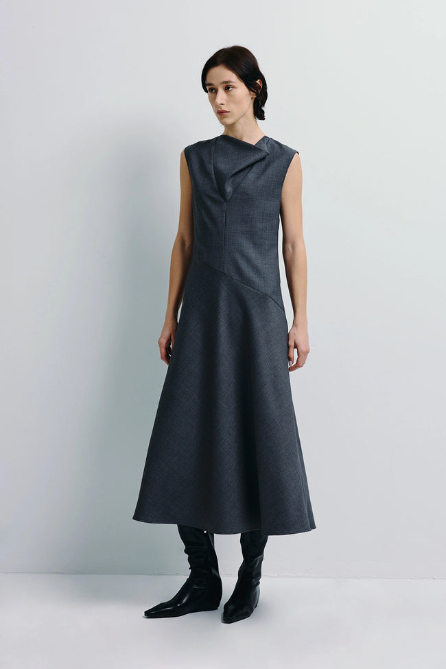Kole Cowl Neck Midi Dress H.Grey