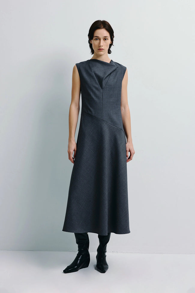 Kole Cowl Neck Midi Dress H.Grey