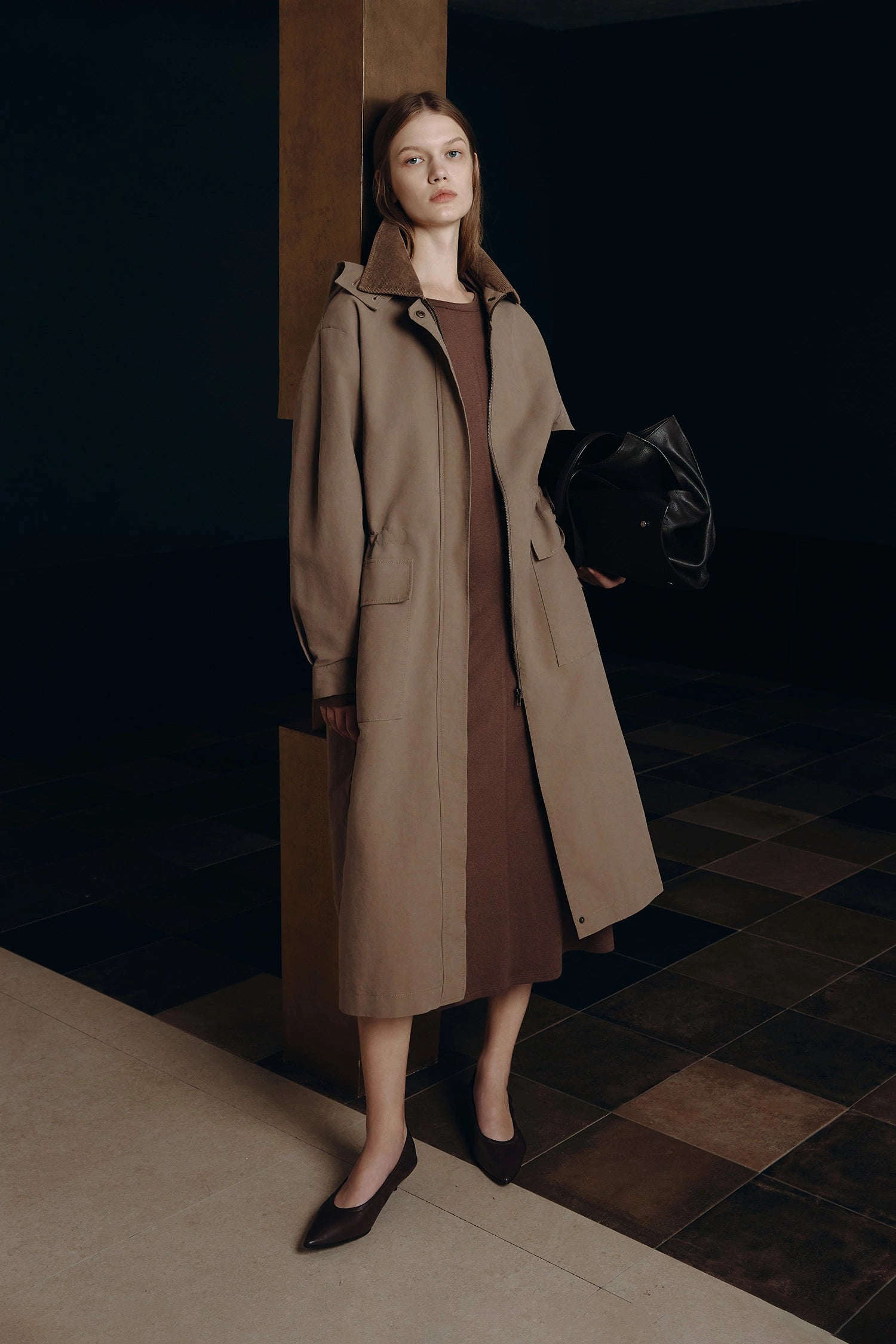 Jacob Hoody Coat Brown