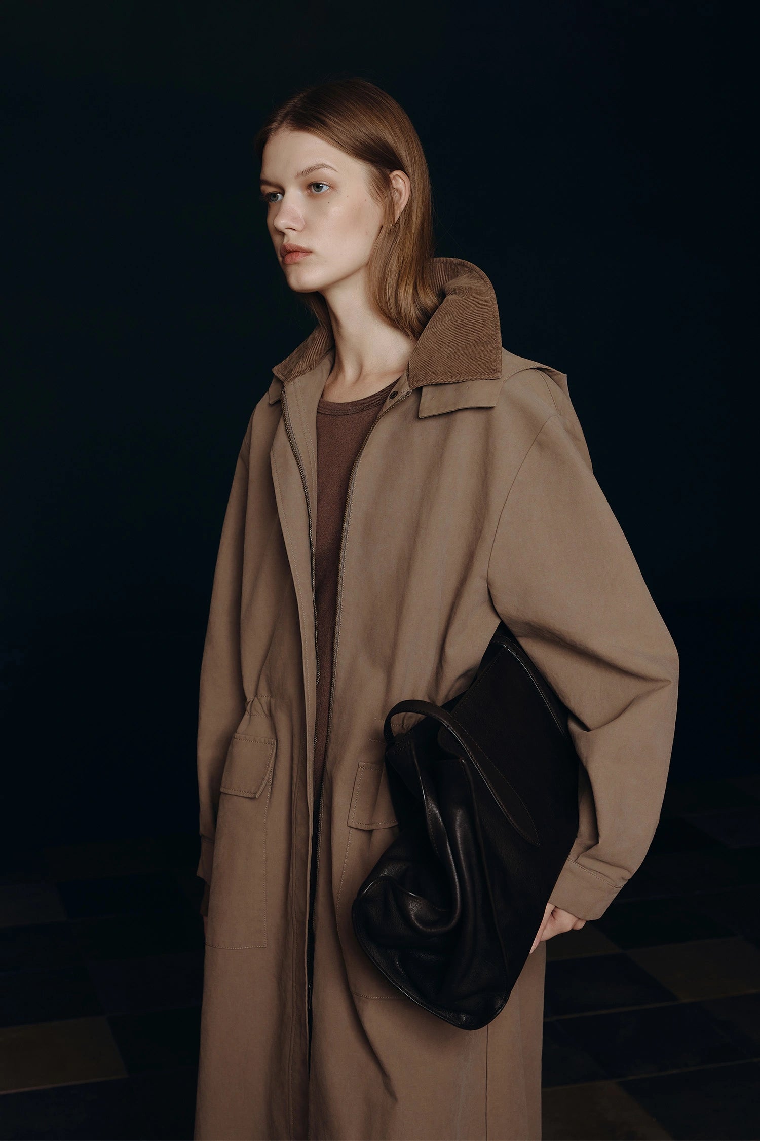 Jacob Hoody Coat Brown