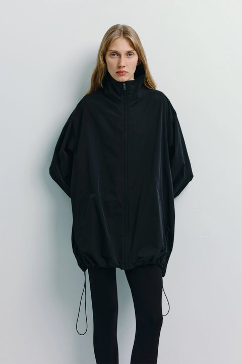 Corben Zip Front Parachute Jacket Black