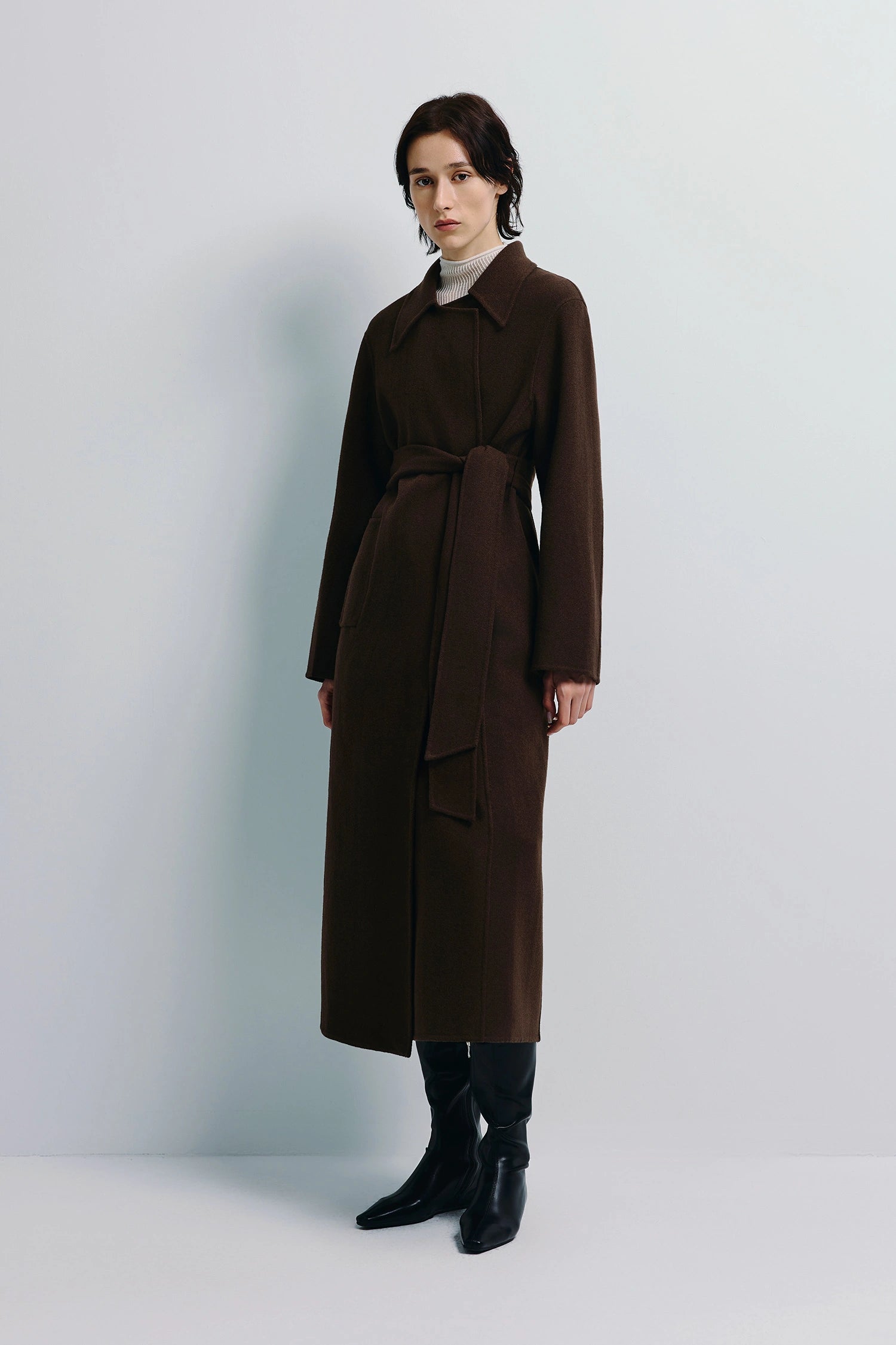 Kerrie Belted Handmade Coat Brown