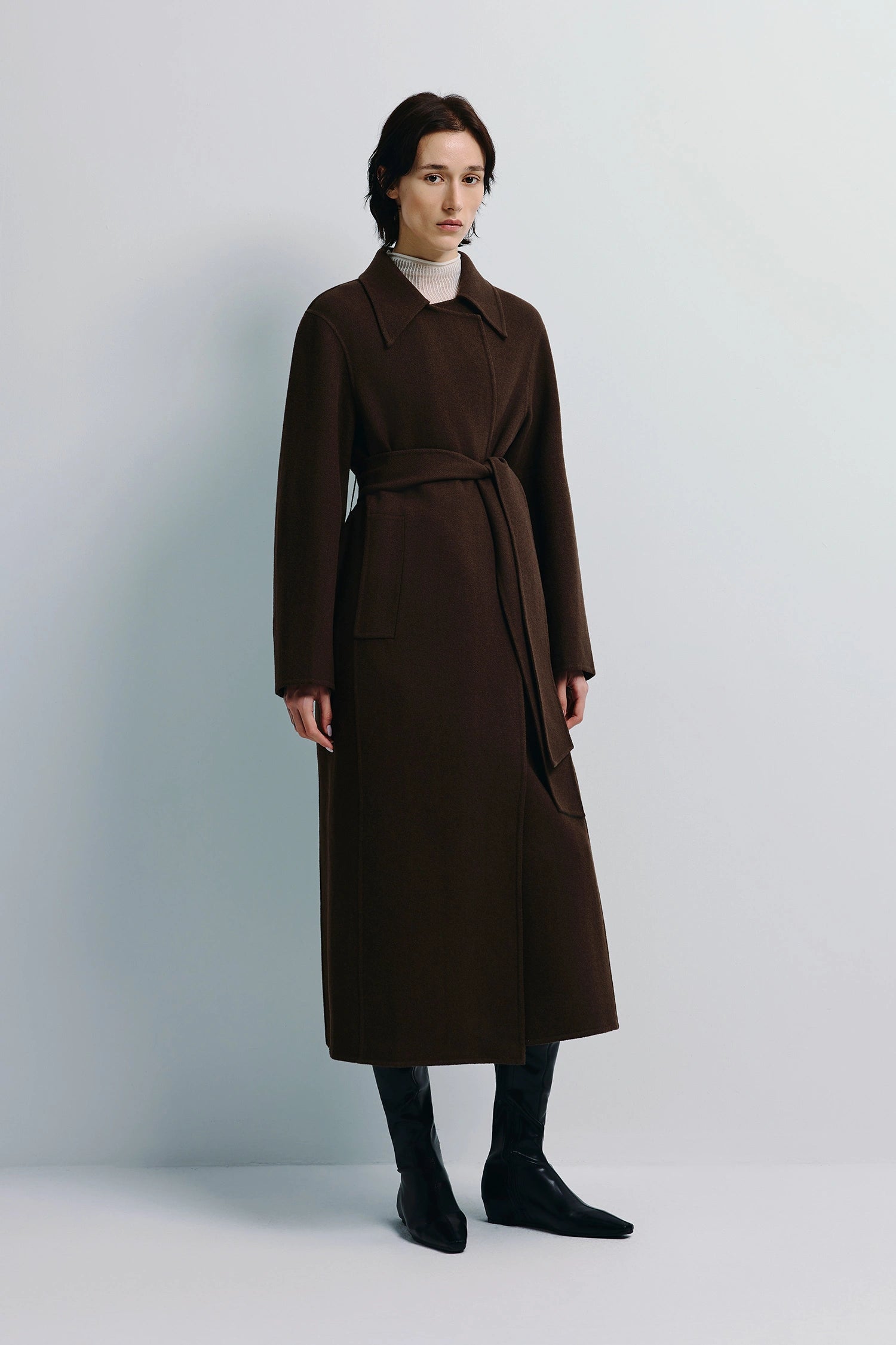 Kerrie Belted Handmade Coat Brown