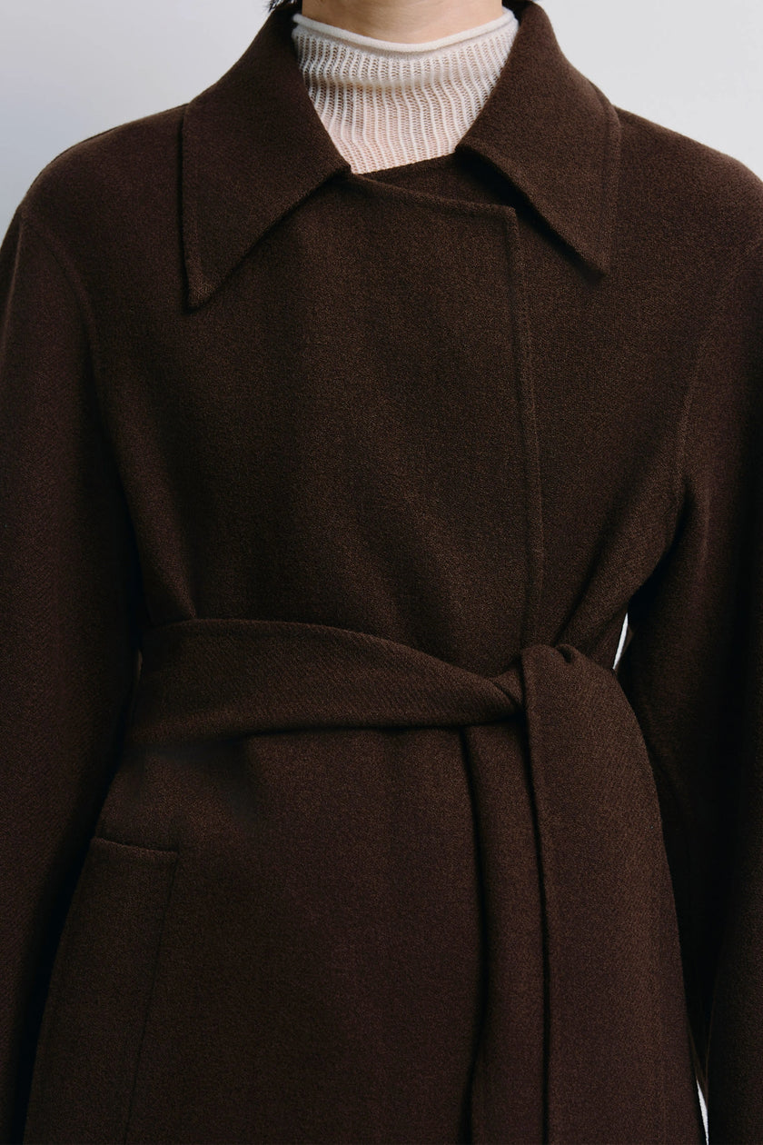 Kerrie Belted Handmade Coat Brown