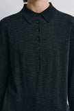 Verna Collared Button Up Sweater Charcoal