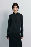 Verna Collared Button Up Sweater Charcoal