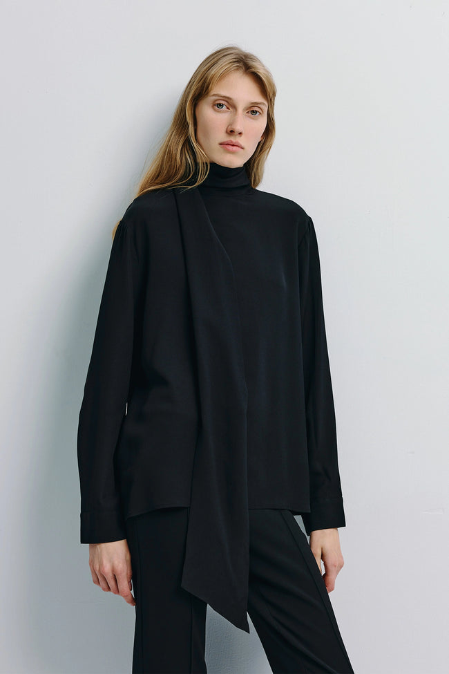 Elea Scarf Blouse Black