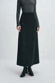 Emi Wool Blend Maxi Skirt Black