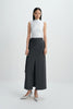 Noelia Center Slit Belted Skirt H.Charcoal