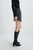 Alina Asymmetric Mini Skirt H.Charcoal