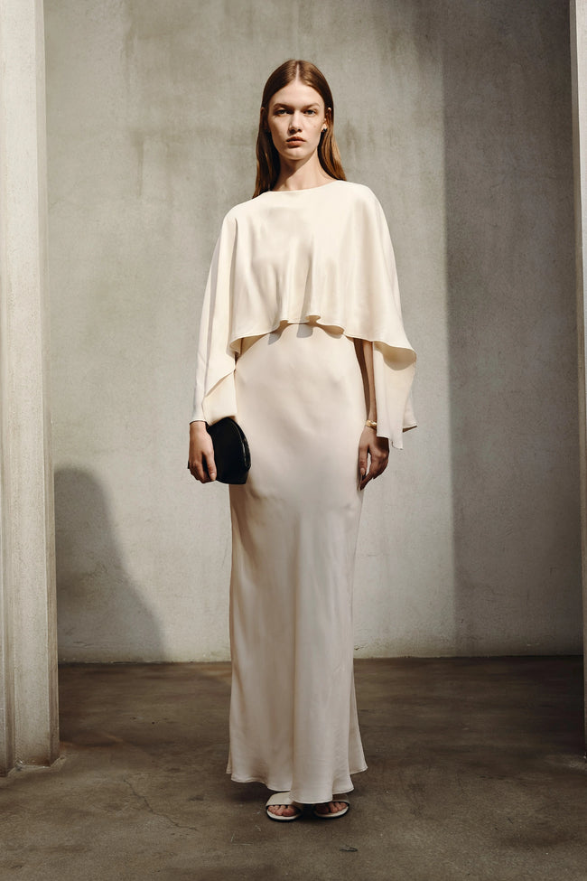 Jewell Caped Top Dress Crème