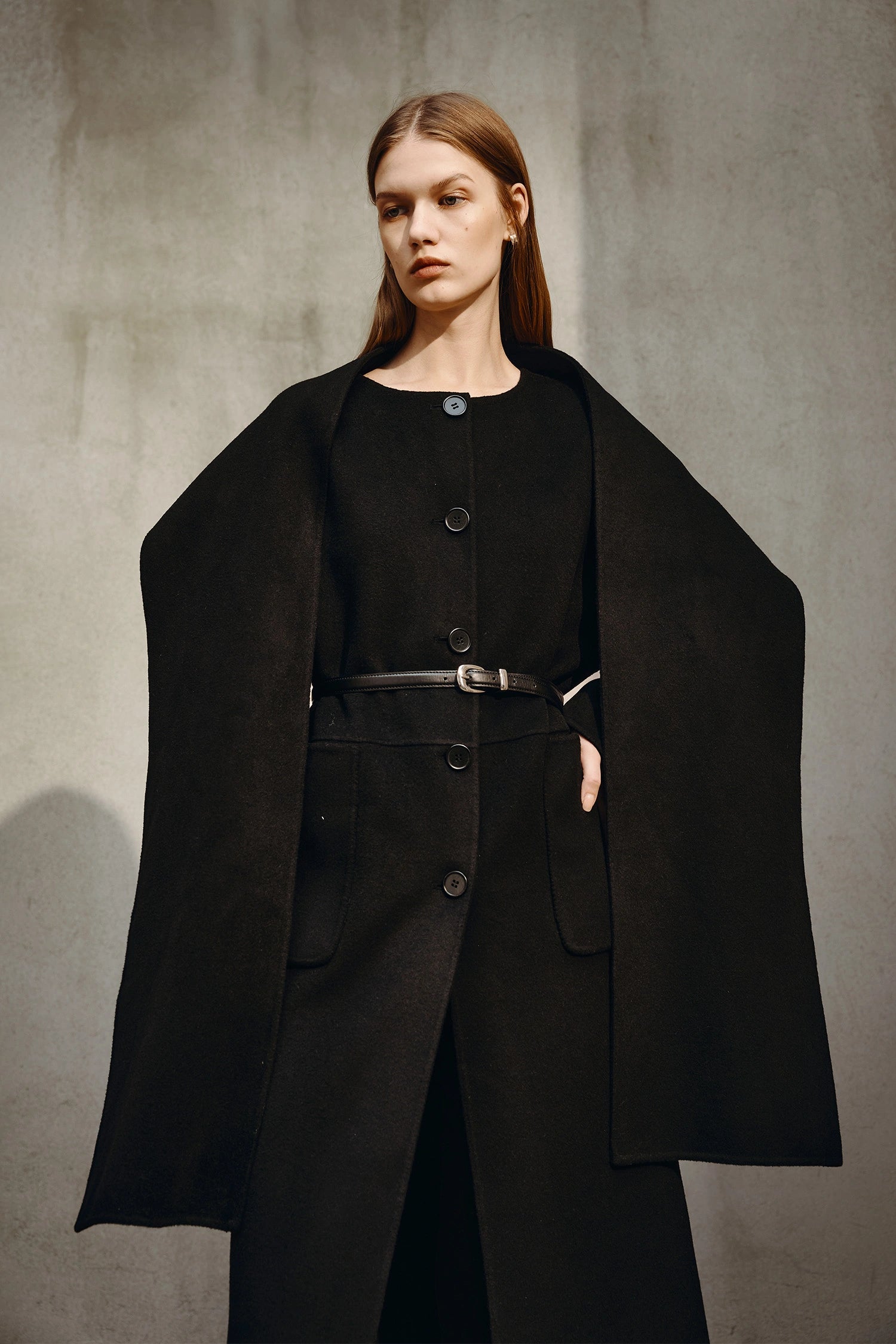 Kole Scarf Handmade Coat Black