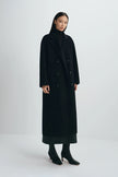 Antonella Handmade Midi Coat Black