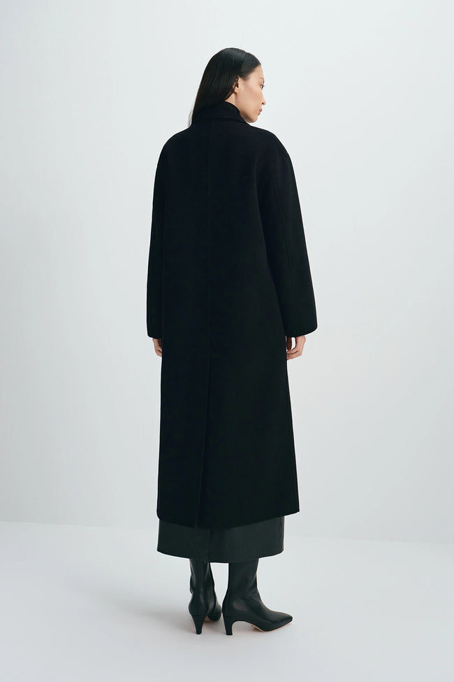 Antonella Handmade Midi Coat Black