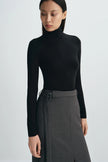 Jaliah Wool Turtleneck Top Black