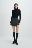 Jaliah Wool Turtleneck Top Black