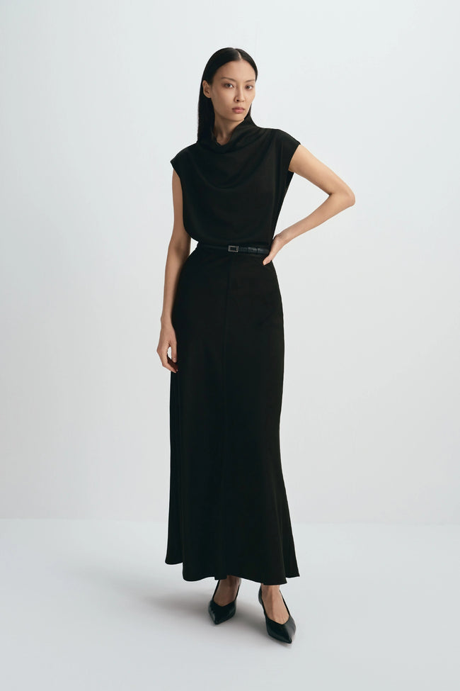 Tess Cowl Neck Top Black