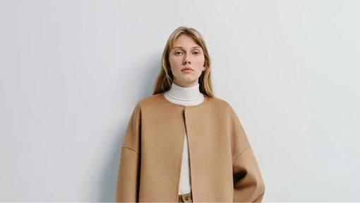 Elide Handmade Coat | Camel Wool Cashmere Silk Blend