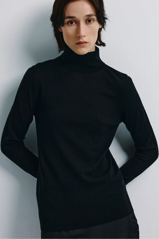 Wool-Cashmere Turtleneck Pullover | Luxe Knit