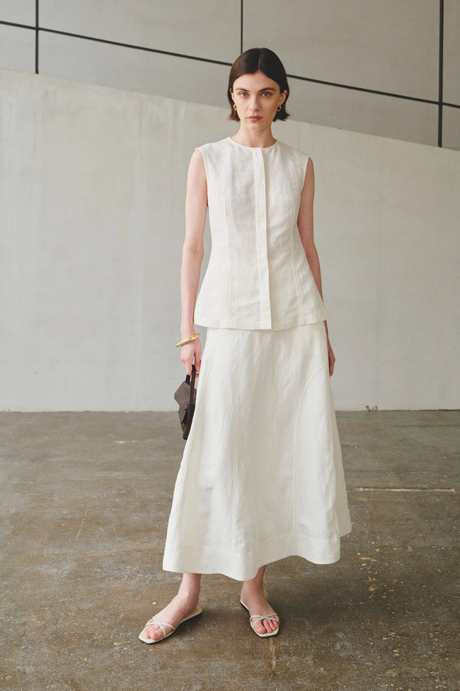 Luma Flare Skirt Egret