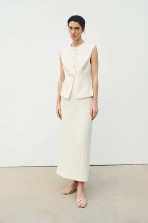 Elira Maxi Slim Skirt Egret