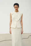 Elira Button Front Vest Egret