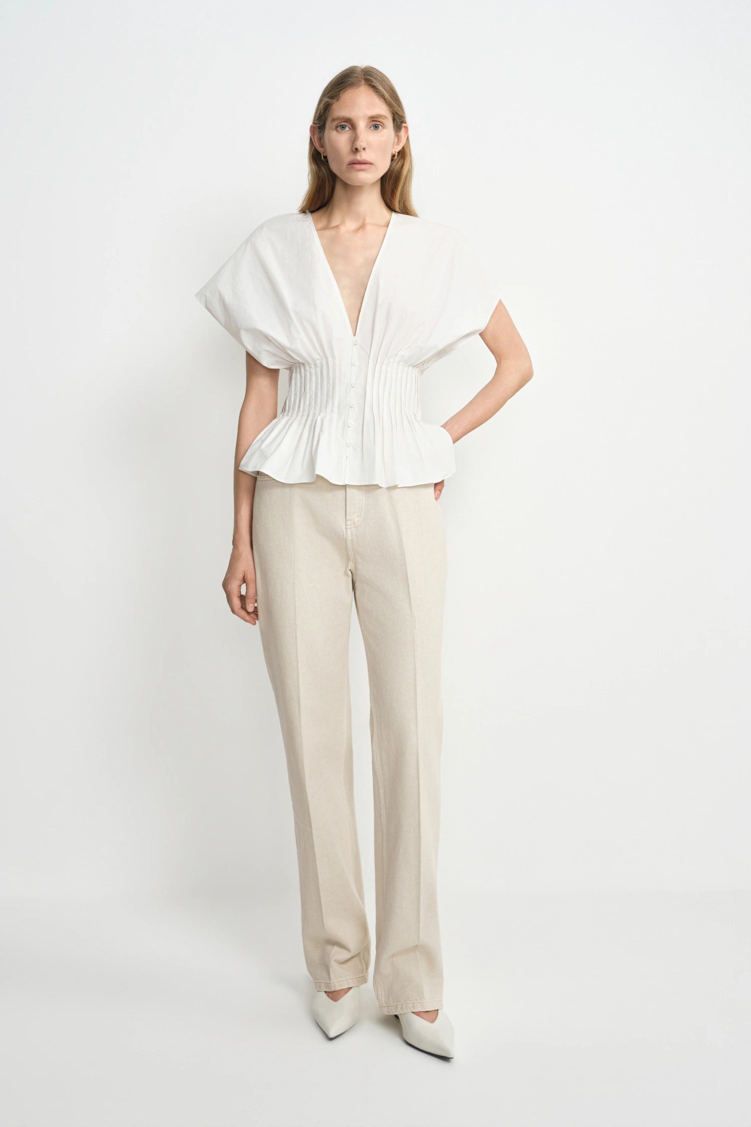 Piquenique Pintuck V-Neck Shirt