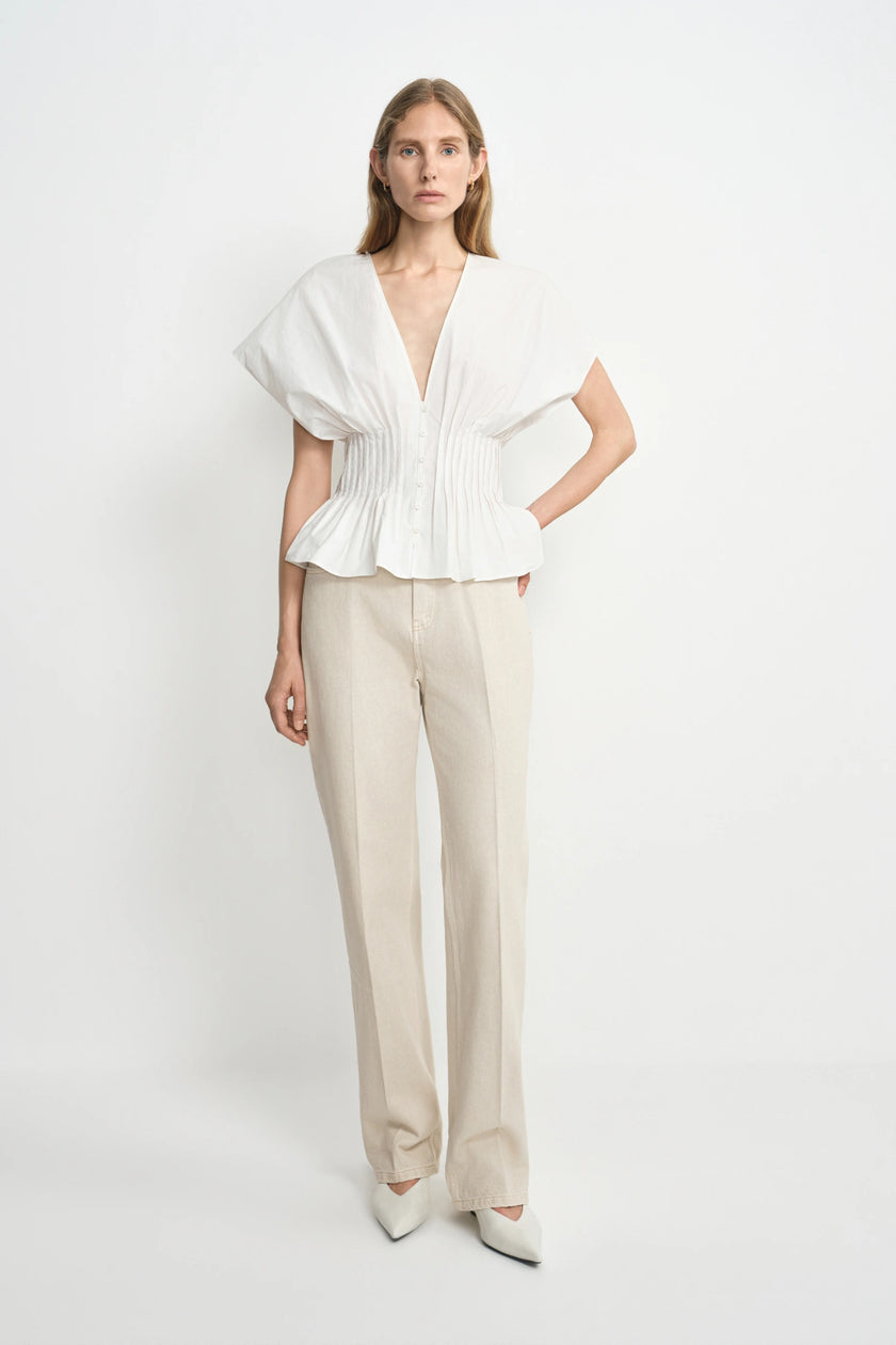 Piquenique Pintuck V-Neck Shirt