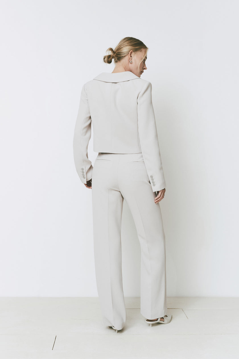 Beige Montage pant suit for women, tailored fit and elegant design for a sophisticated look, Ruesophie outerwear.