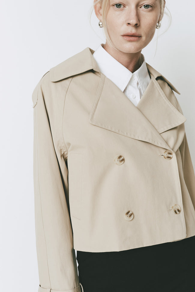 Rue Sophie Honoré Cropped Trench Coat