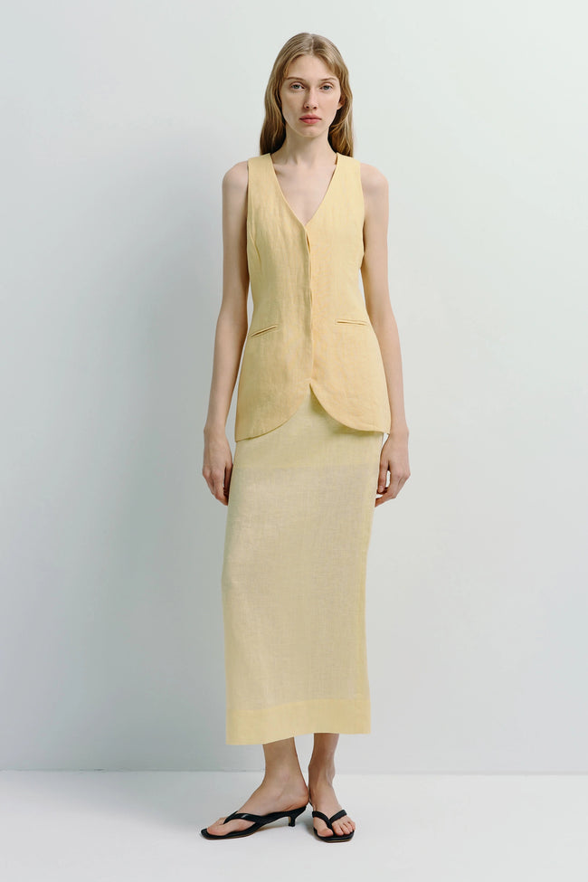 Adan Linen Skirt Yellow